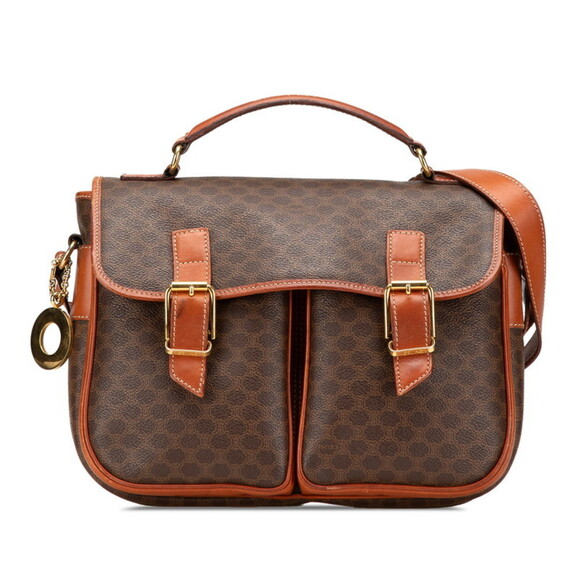 CELINE Brown Leather Shoulder Bag - Picture 1 of 11